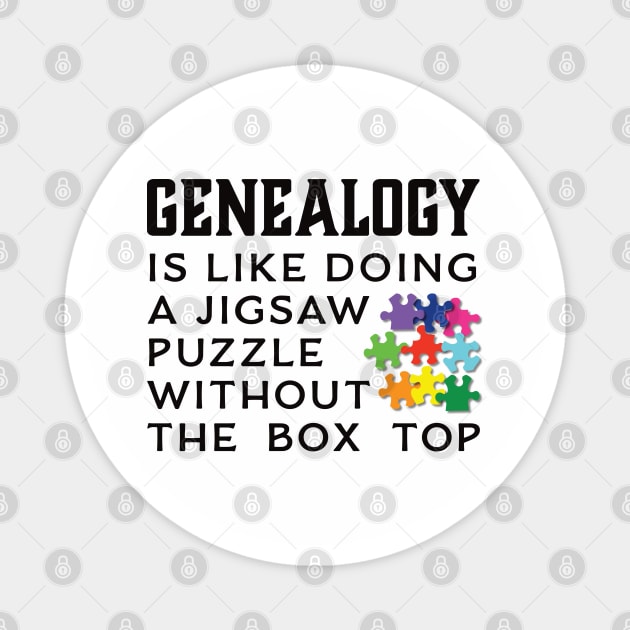 Genealogy Is Like Doing A Jigsaw Puzzle Without the Box Top Magnet by DPattonPD